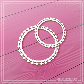   ОПТ Набор чипборда "Круглые ажурные рамки из бусинок" 2 эл. ЧБ-4510