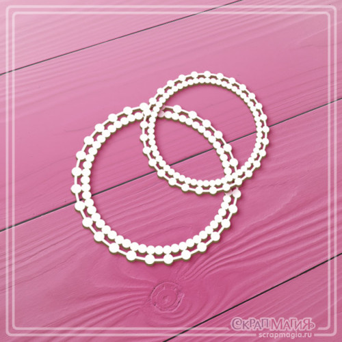   ОПТ Набор чипборда "Круглые ажурные рамки из бусинок" 2 эл. ЧБ-4510