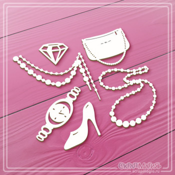 ОПТ Набор чипборда "Женские штучки" 6 эл. ЧБ-4512 ОПТ Набор чипборда "Женские штучки" 6 эл. ЧБ-4512