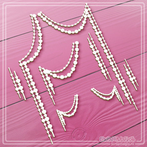 ОПТ Набор чипборда "Подвески из бусинок" 8 эл. ЧБ-4515