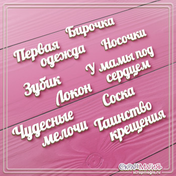 ОПТ Набор чипборда "Надписи для маминых сокровищ" 9 шт. ЧБ-4542