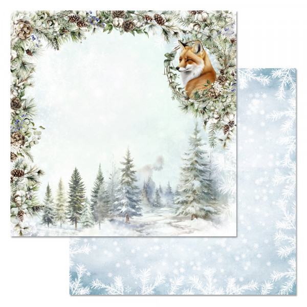 Бумага "Снежные сказки. Утро в снежном лесу" (ScrapMania) Артикул247849