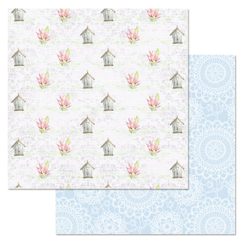Бумага "Весенние тюльпаны. Скворечники" (ScrapMania) 30,5см 225603