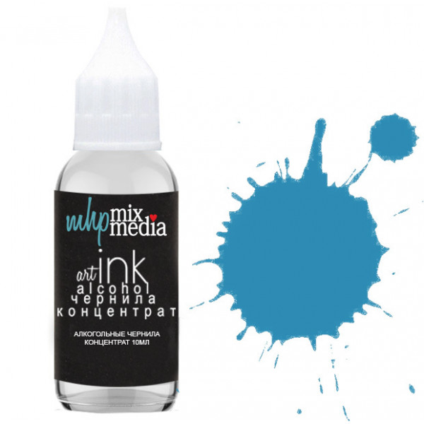 ЧЕРНИЛА АЛКОГОЛЬНЫЕ КОНЦЕНТРАТ ALCOHOL INKS CONCENTRATE 10МЛ ГОЛУБОЙ Артикул: MHP-IAC07