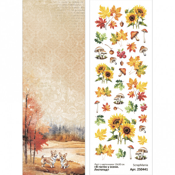 Лист с картинками 10х30 см "В гостях у осени. Листопад" (ScrapMania) Артикул250441