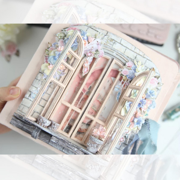 Конструкция на обложку (большое 3d окно) проекта "Свадебный вальс" 173х192 мм МК-0004 Конструкция на обложку (большое 3d окно) проекта "Свадебный вальс" 173х192 мм МК-0004