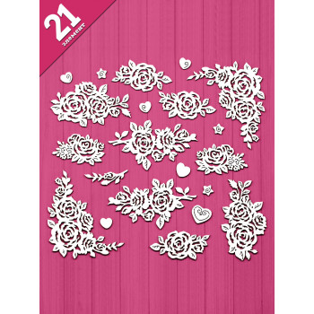 Чипборд "МурТильда. Розочки" 21 элемент (ScrapMania) арт. 234244