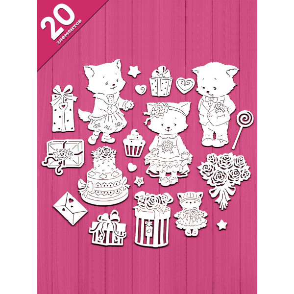 Чипборд "МурТильда. Котики" 20 элементов (ScrapMania) арт. 234245