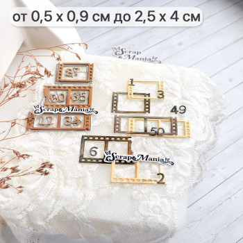 Нож "Архивные материалы. Кинопленка с цифрами", 2,5х4 см (ScrapMania) Артикул255181
