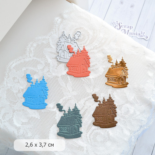 Нож "Домик в зимнем лесу", 2,6х3,7 см (ScrapMania) Артикул225244